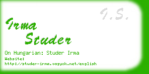 irma studer business card